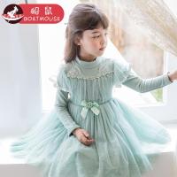 boatmouse船鼠女童连衣裙加绒加厚2018新款冬飞袖儿童洋气裙子小女孩公主裙