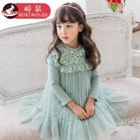 boatmouse船鼠女童连衣裙加绒加厚秋冬2018新款宝宝公主裙纱裙洋气儿童裙子