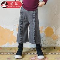 boatmouse船鼠女童裤子洋气假两件加绒加厚秋冬时尚儿童休闲裤小女孩阔腿裤