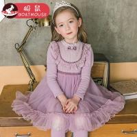 boatmouse船鼠女童连衣裙秋冬裙洋气公主2018新款加绒加厚韩版纱裙儿童裙子