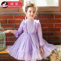 boatmouse船鼠女童连衣裙春秋2019新款蕾丝拼接纱裙儿童裙子小女孩公主裙