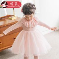 boatmouse船鼠女童连衣裙春秋2019新款刺绣花边领小女孩公主裙洋气儿童裙子