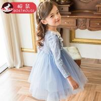 boatmouse船鼠女童春装连衣裙2019新款纱裙娃娃领蕾丝刺绣韩版淑女儿童裙子