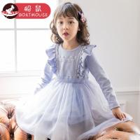 boatmouse船鼠女童春装连衣裙2019新款韩版小女孩公主裙纱裙荷叶边儿童裙子