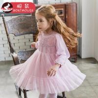 boatmouse船鼠女童连衣裙春秋长袖纱蕾丝宝宝公主裙韩版2019新款儿童裙子