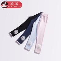 boatmouse船鼠女童打底裤春秋2019新款女宝宝韩版补丁卡通修身花边儿童裤子
