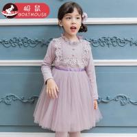 boatmouse船鼠女童裙子春装2019新款韩版蕾丝纱裙小女孩公主裙儿童连衣裙