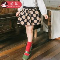 boatmouse船鼠女童半身裙小女孩短裙纯棉 韩版波点洋气半裙儿童裙子
