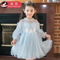 boatmouse船鼠公主裙立体花朵小女孩蓬蓬纱裙儿童裙子春 女童连衣裙