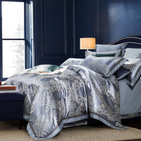 贡缎提花四件套欧式精致大提花床上套件双人被套夏季