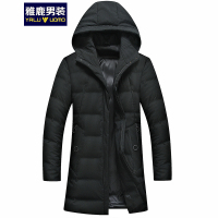 雅鹿男装2018冬季新品中长款修身连帽羽绒服加厚保暖休闲冬装鸭绒男外套ADD4YA113S