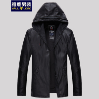 雅鹿男装时尚休闲2018新款皮衣爸爸装柔软亲肤S45EDPA88021