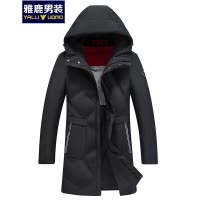 雅鹿男装羽绒服男中长款冬男士外套修身大码S47EDYAYR346