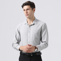 雅鹿男装新款方领男士长袖衬衫S54EQCD00181