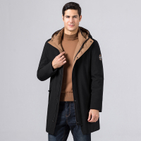 雅鹿男装冬季新款男式羽绒服中长款90白鸭绒防寒连帽男羽绒服S42EDYA00008S1170