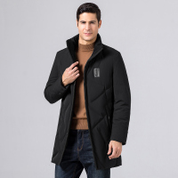 雅鹿男装冬季新款纯色立领男士羽绒服中长款保暖防寒男士外套S42EDYA00097