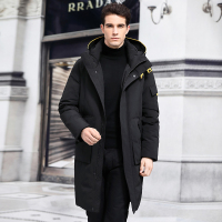 雅鹿男装冬季新款羽绒服长款连帽加厚保暖外套AS63EDYA08886
