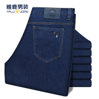 雅鹿男装2019春秋直筒弹力水洗宽松休闲裤子DE1KC006F