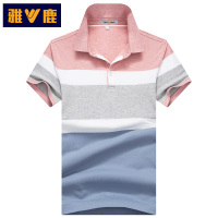 雅鹿男装T恤男商务翻领男士短袖T恤男士POLO衫短袖男AC85EXTB80135