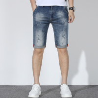 雅鹿男装短款男夏季商务休闲舒适直筒牛仔裤短裤S12FCKC03219
