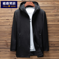 雅鹿男装夹克男外套男秋装新款中青年连帽休闲茄克衫17209