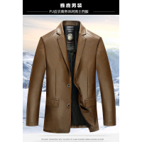 雅鹿男装秋冬男士西装领时尚皮衣商务休闲男装上衣男16371