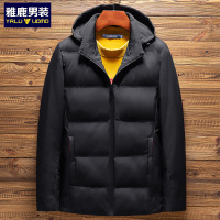 雅鹿男装冬季新品商务休闲连帽保暖男士棉衣棉袄外套1136BA02996