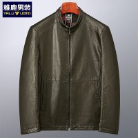 雅鹿男装皮衣男新品立领青年机车皮夹克男士PU皮皮衣1137PA19185
