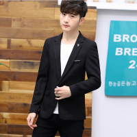 雅鹿男装秋季新品首发男士纯色商务休闲绅士风单西外套YL-XD521