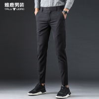 雅鹿男装新品首发纯色简约时尚挺阔男士休闲裤YL-WJBL0001