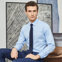 雅鹿男装新品商务修身正装弹力百搭免烫抗皱男士长袖衬衫218250182