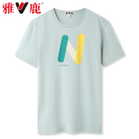 雅鹿t恤男短袖夏季潮流纯棉纯色体恤多色韩版圆领打底衫男YLQLT2029