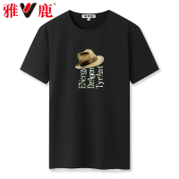 雅鹿t恤男短袖潮牌t恤韩版潮流短袖男圆领纯棉体恤YLQLT2051