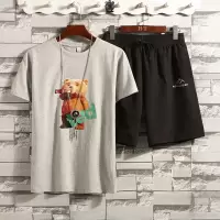 雅鹿男装短袖短裤休闲运动套装YLTZ017