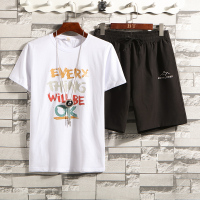 雅鹿男装短袖短裤休闲运动套装YLTZ018