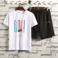 雅鹿男装短袖短裤休闲运动套装YLTZ026