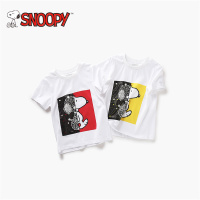 snoopy/史努比2018夏新款男女童装卡通印花纯棉短袖T恤