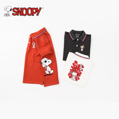 snoopy/史努比2018夏新款男女童装英伦短袖POLO衫纯棉