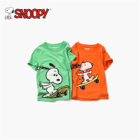 snoopy/史努比2018夏装新款男童女童装多色圆领短袖纯棉宝宝T恤潮