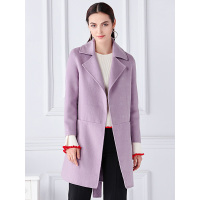 红豆女装Hodo Ladies单面呢中长款韩版毛呢大衣羊毛呢子外套