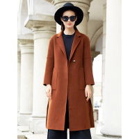 红豆女装Hodo Ladies气质宽松中长款羊毛呢子韩版流行毛呢外套