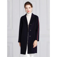 红豆女装Hodo Ladies气质双面呢羊毛大衣女直筒中长款毛呢外套