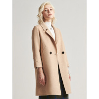 红豆女装Hodo Ladies女士中长款翻领双面呢羊毛大衣女毛呢外套