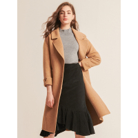 红豆女装Hodo Ladies直筒装中长款韩版双面呢外套女呢子外套大衣女