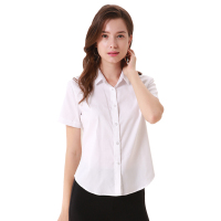 红豆女装Hodo Ladies女士百搭简约纯棉职业装短袖衬衫女