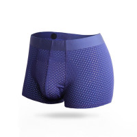 AMEIALES安美拉D373蜂巢男士内裤量子芯片超薄网孔透气中腰纯色四角平角裤2018新款