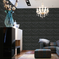 墙贴3D立体叶子墙纸创意自粘墙贴画客厅卧室电视背景墙防水墙贴纸壁纸R01黑色