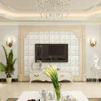 墙贴3D立体墙纸创意自粘墙贴画客厅卧室家电视背景墙防水墙纸贴纸壁纸R03白色