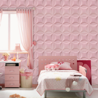 墙贴3D立体墙纸创意自粘墙贴画客厅卧室电视背景墙防水墙纸贴纸壁纸 R02浅粉色