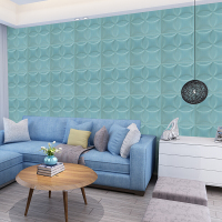 墙贴3D立体墙纸创意自粘墙贴画客厅卧室电视背景墙防水墙纸贴纸壁纸 R02浅蓝色